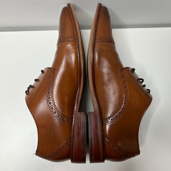 Florsheim Oxford Derby Dress Shoes Mens Size 9 Brown Leather Cap Toe - Picture 8 of 9